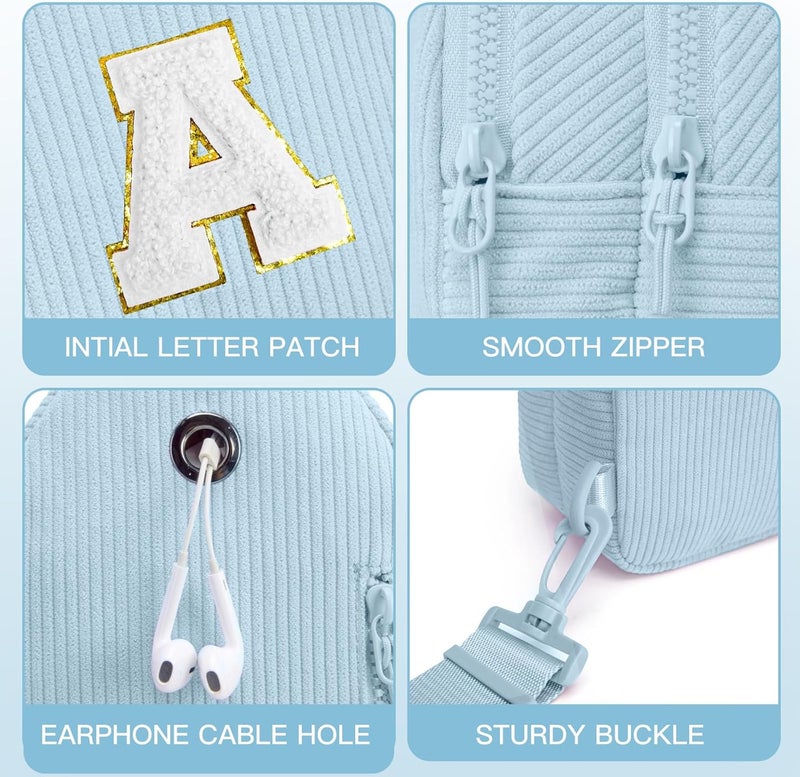 Viverte Small Corduroy Sling Bag Initial Crossbody Bag Fanny Pack for Girls Personalized Birthday Gifts for Teen Girls Gifts - Image 5